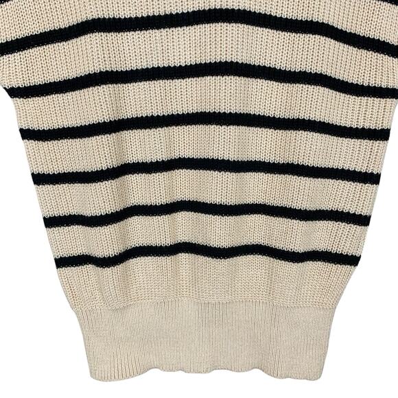 Dokotoo Sleeveless Sweater Beige Black Stripe Mock Neck Women's S - Picture 4 of 7